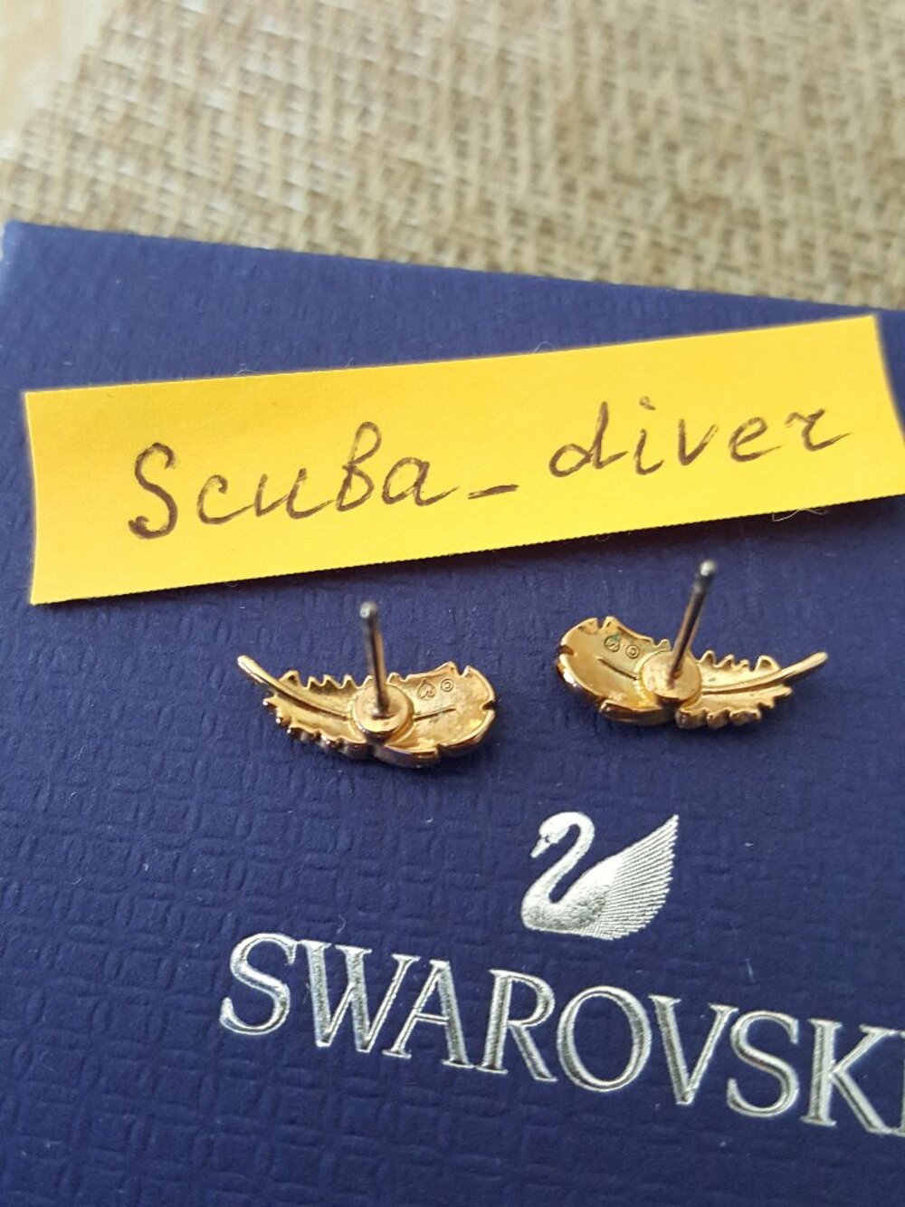 Swarovski Rose Gold Feather Climber Stud Earrings Pave Crystal Black Naughty - Picture 5 of 6